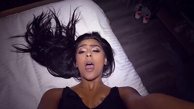 After night party horny big booty Latina teen Zabali rode friends big cock