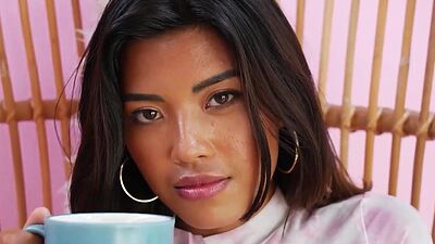 Cute small tits Asian teen Moana Rosi hot posing outdoor in hot stockings part 3