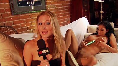 Blonde Andrea Lowell and her big boobed GFs try to find the perfect dildo