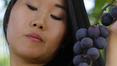 Stunning small tits brunette MILF Sarah Kay posing totally naked outdoor