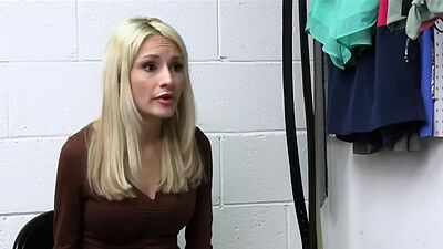 Fake titty blonde sucks mall cop after confession