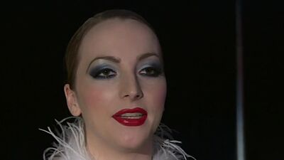 Petite blonde Porcelain Twinz in sexy uniforms presenting a hot show