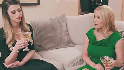 Busty Sarah Vandella sucked horny big tits shemales Casey Kisses big dick