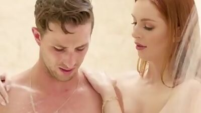 Redhead stepsis babe massages her stepbro before fuck