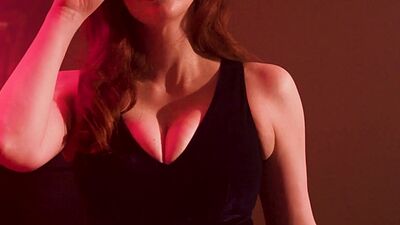 Glamorous big boobed redhead MILF Maitland Ward stripping on the piano