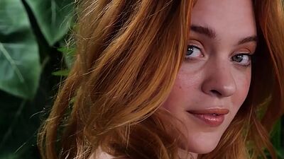 Hairy pussy redhead model Celeste Rasmussen gets nude with Playboy