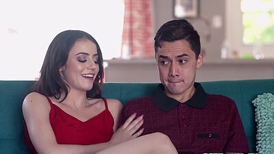 Perfect blowjob under the covers by naughty big ass stepsister Kylie Quinn