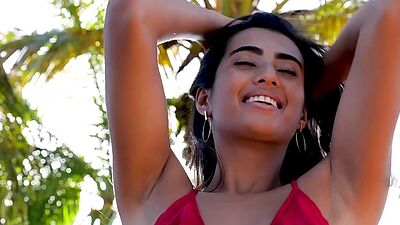 Latina teen model posed in hot lingerie before amazing striptease action