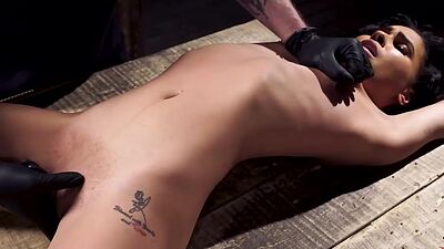 Small tits slave hogtied and fucked