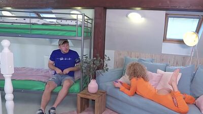 Flexible hairypussy teen fucked by BWC in hostel room