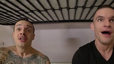 3some teen deepthroats big cocks while getting banged