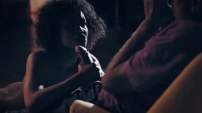 Photographer makes ebony model squirt and fingers her pussy