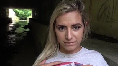 Facial babe enjoys POV cocksucking and pussy sex for money