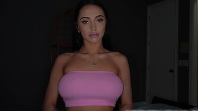 Stepsister snitching and inside stepbros bedroom gobbling his cock