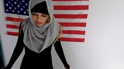 Arab hijab teen Destiny Cruz sucks and fucks personal trainer to thank him