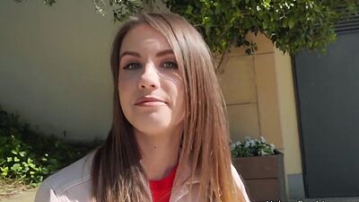 Beautiful euro babe fucks in public