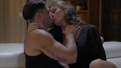 Busty TS enjoys anal with her BF after passionate kissing