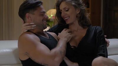 Busty TS enjoys anal with her BF after passionate kissing