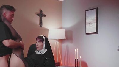 Anal loving nun babe gets fucked by priest in church office part 6