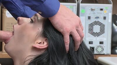 Teen thief Violet Rain gets back her freedom on a LP officers big cock