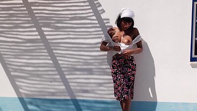 Small tits Asian MILF reveals perfect big ass during perfect posing action