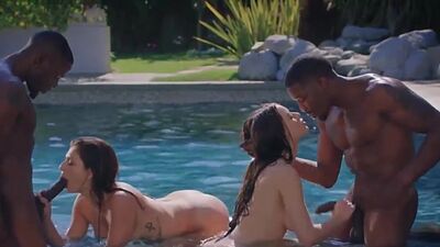 First Interracial Foursome for Leah Gotti and Lana Rhodes