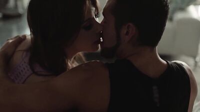 Busty TS MILF assfucked by deepthroating BF after rimming