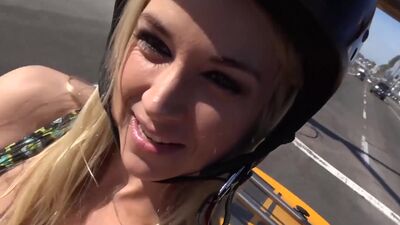 MILF Sarah Vandella shows off her tits and bends over to take it hard