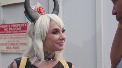 Joanna Angel plays a Ho for Halloween and gets anal from a big black cock