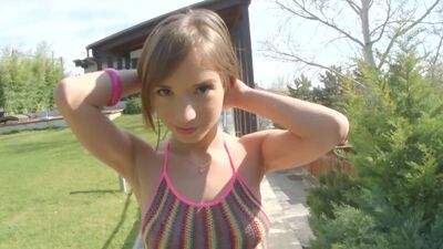 Curvy assed babe bends over and takes it in the ass while being stretched wide apart