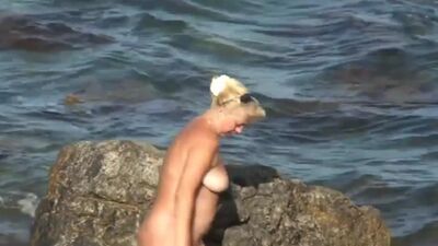 Horny European teens are having orgy on the beach