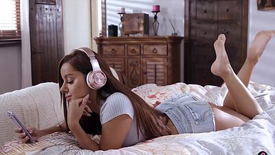 18 yo teen Vanna Bardot takes a disciplinary spanking from her friends dad