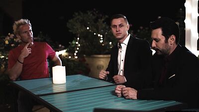 Teen waitress Paige Owens craves for rough double penetration by friends