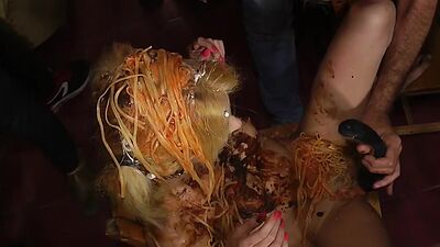 Public humiliation and dildo fuck for submissive slut