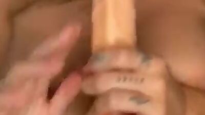 Big Titty Babe Sky Bri Creams all over 9 Inch Dildo