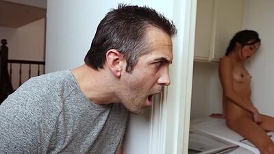 Little Asian cutie Jade stays behind to play with her dildo