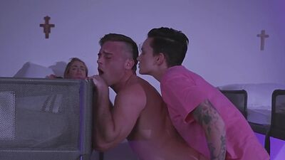 Femdom tattooed amateur queer strapon pegs priest in dorm part 5