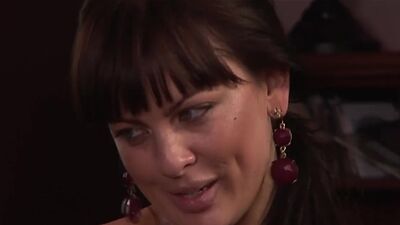 Brunette lesbian kisses then licks and tribs pussy with bff