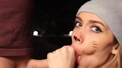 Blowjob Outdoors in Winter I Warm his Co