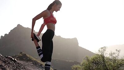 Big natural tits teen model posing naked after passion striptease action