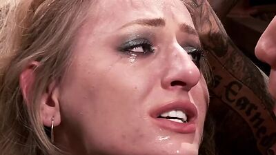 Slim hairy babe anal fucked in bondage