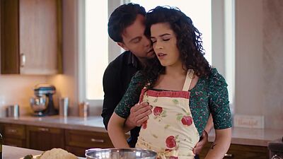 Big ass wife Victoria Voxxx is a great cook but much better cock sucker