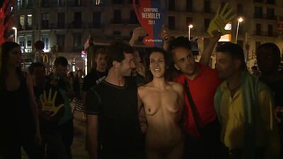 Euro beauty gang banged in public
