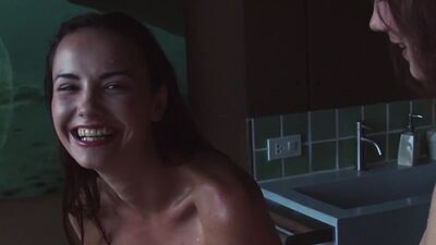 Shameless Czech lesbians Elilith Noir and Mikaela Mckenna taking a bath