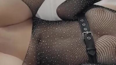 Natural Tits Girl in Sexy Fishnet Bodyst