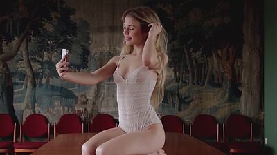 Perfect photo session with amazing big ass blonde teen Aleksandra Smelova