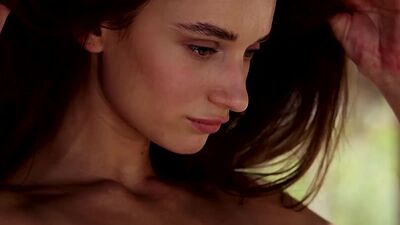 Sexy teen Gloria Sol exposed stunning petite body in perfect red lingerie