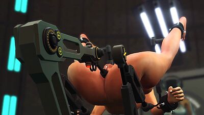 Sci-Fi fuck machine. Futa sex android plays with a sexy horny hottie