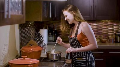 Hazel Moore having a special surprise from her girlfriend Alison Rey