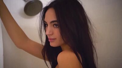 Hot teen Sarah Mollica posing totally naked after cute striptease action